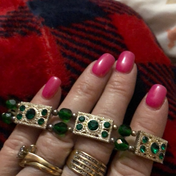 unknown Jewelry - Green and Gold stretch bracelet unknown Jewelry - Green and Gold stretch bracelet